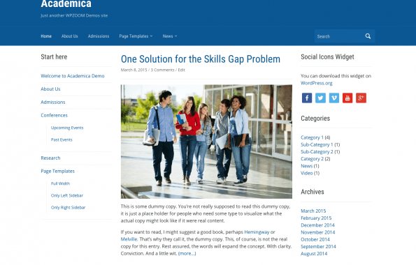 Academica Wordpress theme