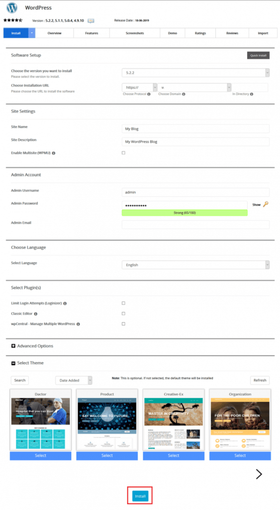 WordPress Installation Started